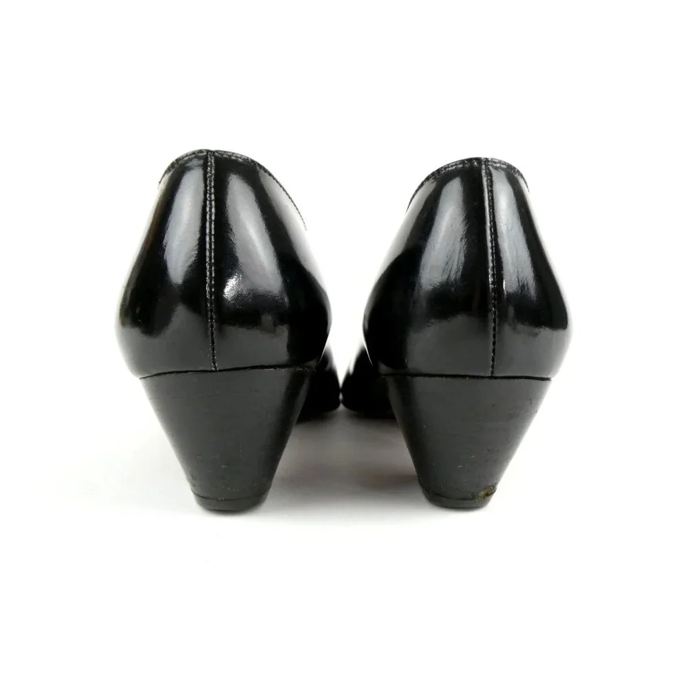 Salvatore Ferragamo Black Leather Heels Size 8.5